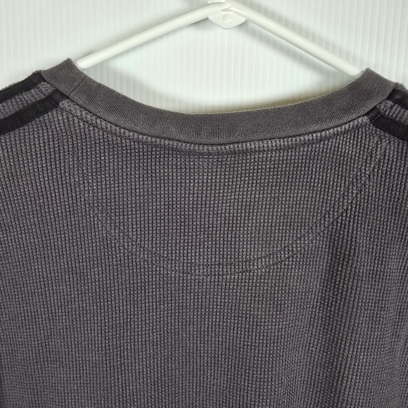 Adidas Men's Gray Ribbed Thermal Knit Long Sleeve Shirt Size 2XL - Picture 10 of 11